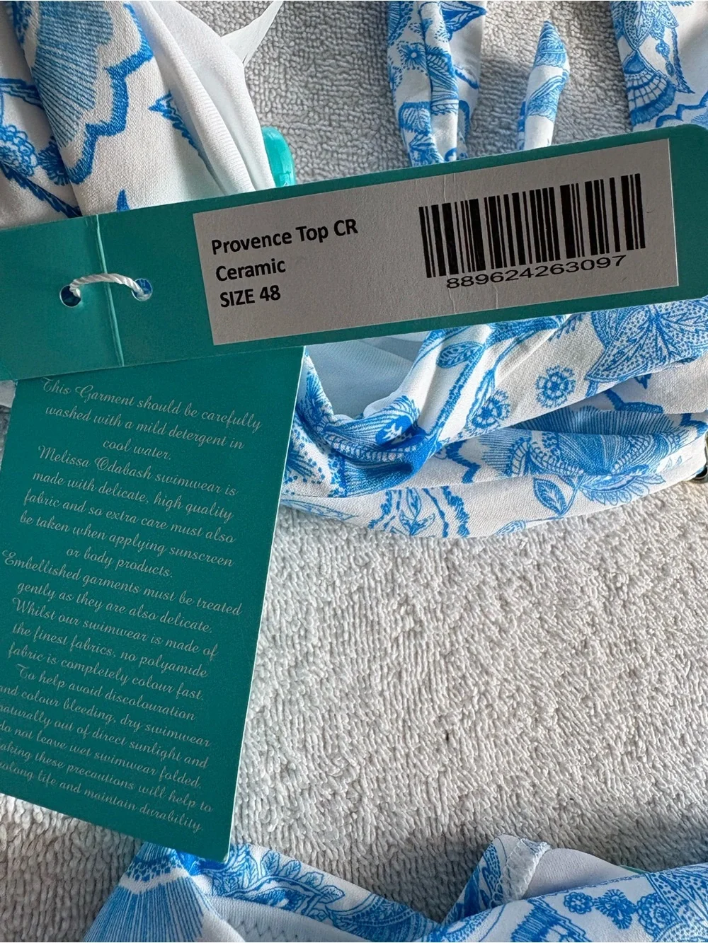Melissa Odabash Provence Print Halter Bikini Set Blue White NWT US 12
